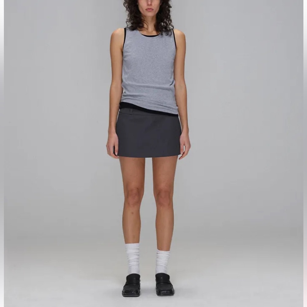 Loala Office charcoal grey low rise blazer skirt skort S